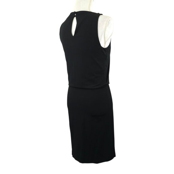 White House Black Market Beaded Neck Tank Dress XS Boho Embellished Cocktail LBD - Picture 13 of 16